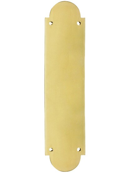 Arch Design Push Plate In Un-Lacquered Brass.